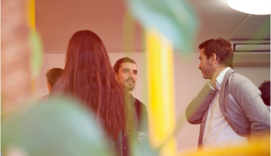 people discussing during a networking event